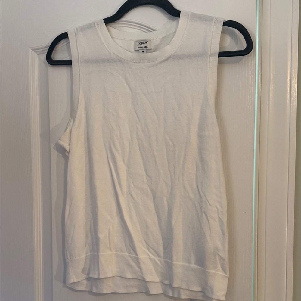 J Crew Women's White Sleeveless Sweater Shell